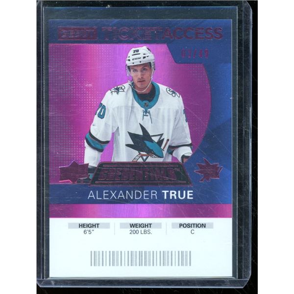 2020-21 Upper Deck Credentials Pink #81 Alexander True Rookie 3/49