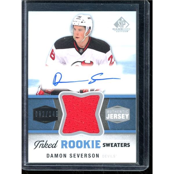 2014-15 SP Game Used Inked Rookie Sweaters #IRSDS Damon Severson 82/149 BV $40