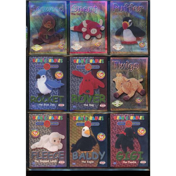 Lot Of 9 Beanie Baby Cards Foil & Acetate