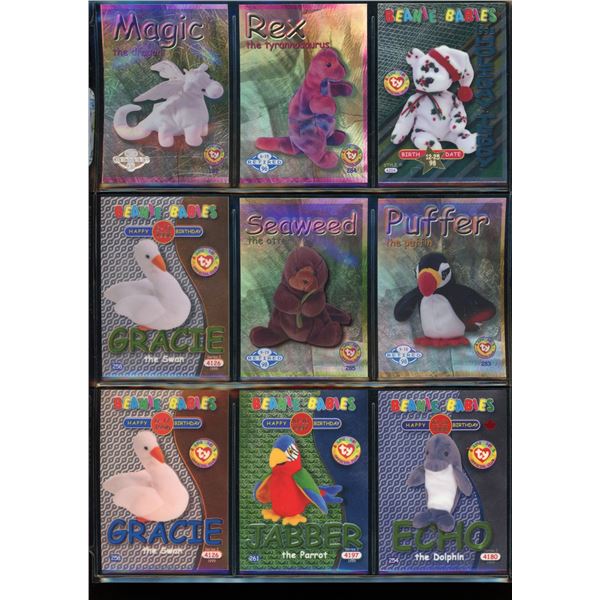 Lot Of 9 Beanie Baby Foil Cards