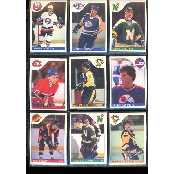 1985-86 O-Pee-Chee Lot Of 9 Cards Various Players