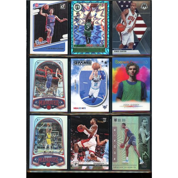 Lot of 9 Basketball Cards Inserts, Star Cards & Rookies