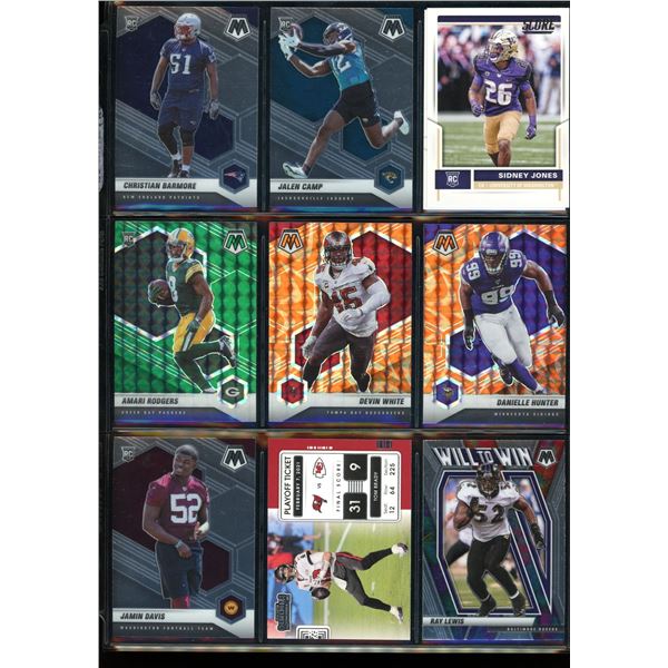 Lot of 9 Football Cards Inserts, Star Cards & Rookies