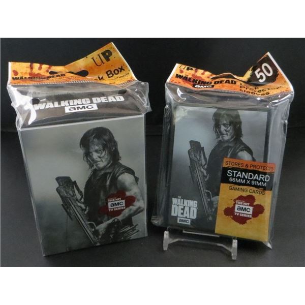 New Ultra Pro Walking Dead Darryl Dixon 80 Card Deck Box & 50 Pack Deck Sleeves