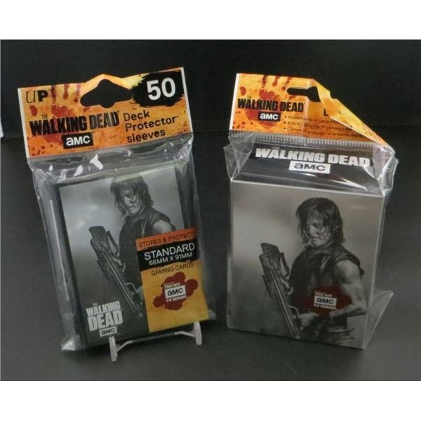 New Ultra Pro Walking Dead Darryl Dixon 80 Card Deck Box & 50 Pack Deck Sleeves