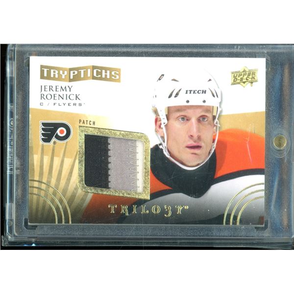 2014-15 Upper Deck Trilogy Tryptichs Jeremy Roenick 3 Colour PATCH 71/100 BV $45