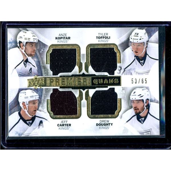 2015-16 Upper Deck Premier LA Kings Quad Kopitar/Toffoli/Carter/Drew Doughty 53/65 BV $40