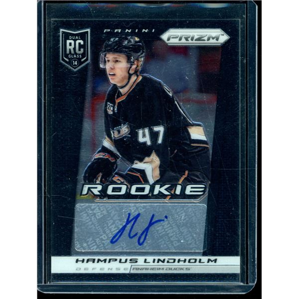 2013-14 Panini Prizm Rookie Autographs #322 Hampus Lindholm BV $30