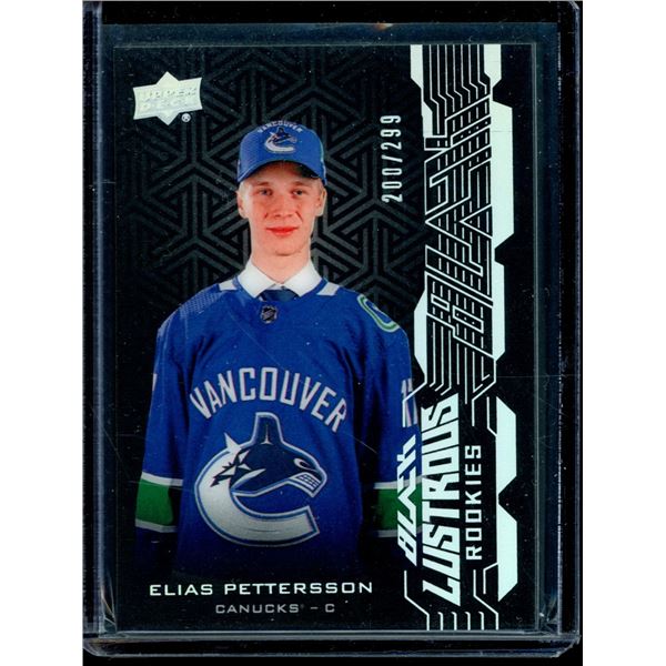 2018-19 UD Black Lustrous Rookies #LREP Elias Pettersson 200/299 BV $40