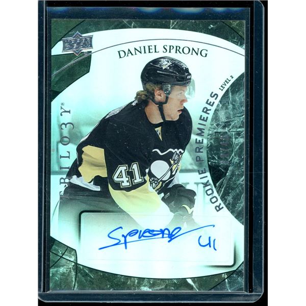 2015-16 Upper Deck Trilogy Rainbow Black #154 Daniel Sprong Auto 18/46 BV $40