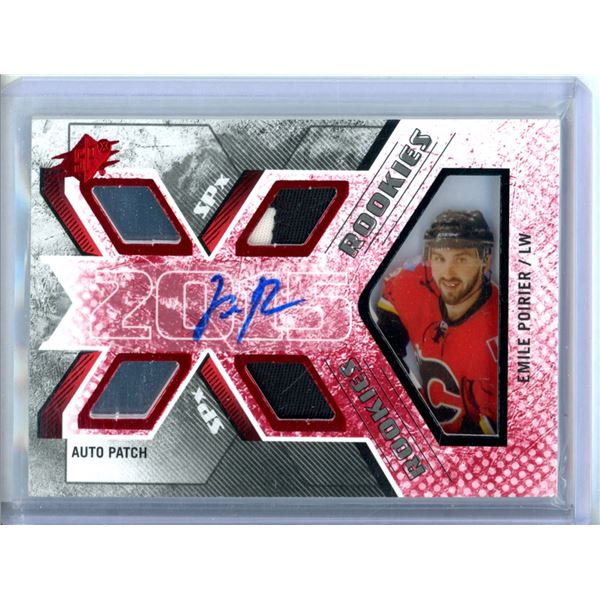 2015-16 SPx Red #163 Emile Poirier JSY Auto 17/50