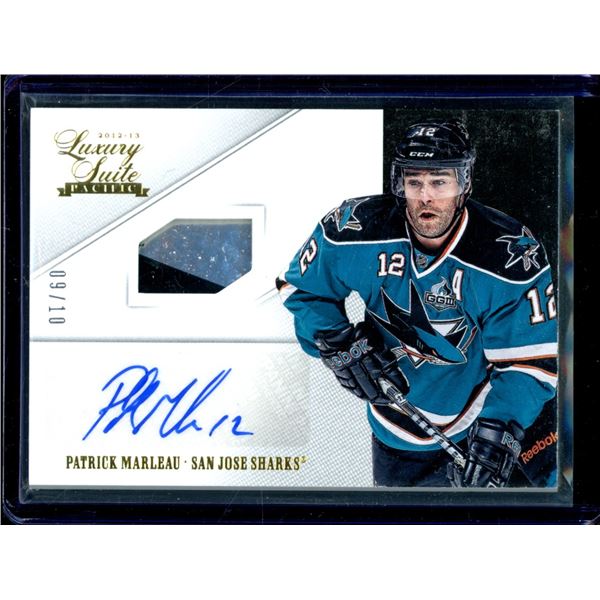 2012-13 Luxury Suite Autographs Gold #33 Patrick Marleau JSY Autograph 9/10 BV $85