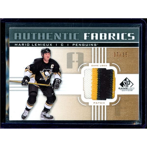2011-12 SP Game Used Authentic Fabrics Patches #AFML Mario Lemieux 7/35 BV $125