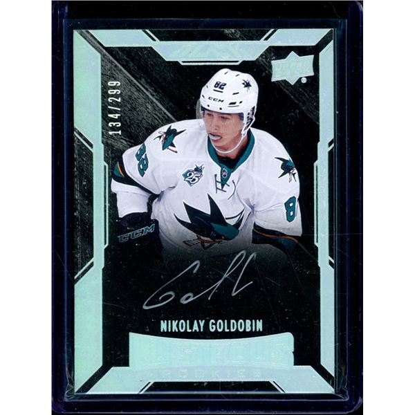 2015-16 UD Black #47 Nikolay Goldobin Autograph 134/299 BV $30