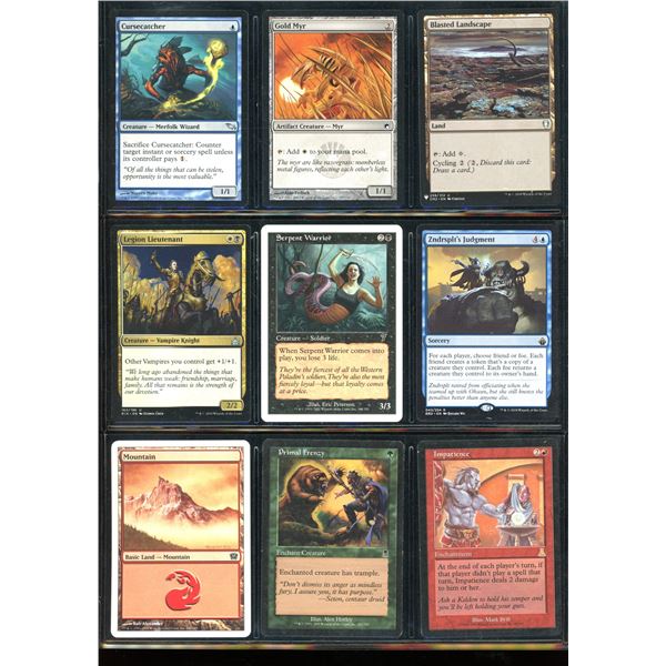 Lot Of 9 Various Magic The Gathering Cards Various Sets & Colors