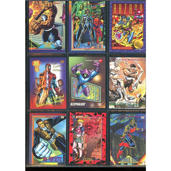 Lot Of 9 Various Marvel Collector Cards