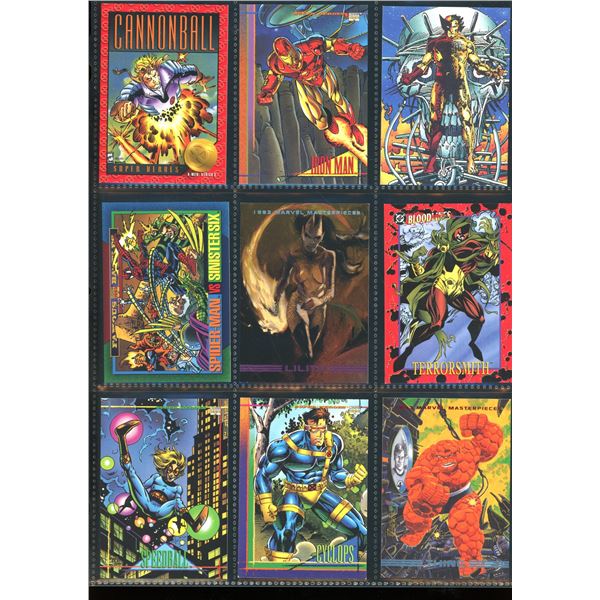 Lot Of 9 Various Marvel Collector Cards