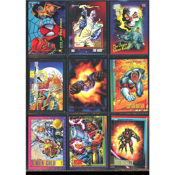Lot Of 9 Various Marvel Collector Cards
