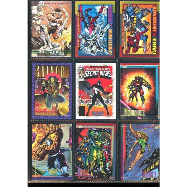 Lot Of 9 Various Marvel Collector Cards