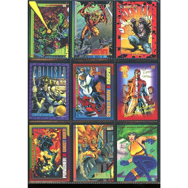 Lot Of 9 Various Marvel Collector Cards