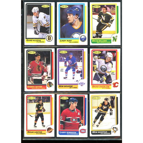 1986-87 OPC O-Pee-Chee Lot Of 9 Cards Various Teams & Players