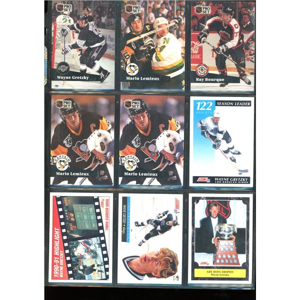 Lot Of 9 Star Cards Wayne Gretzky, Ray Bourque, Mario Lemieux