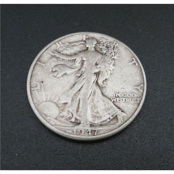 1947 USA Walking Liberty Silver 1/2 Dollar Coin