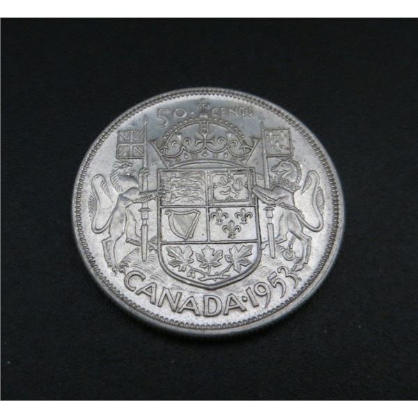 1953 Canadian Silver 50 Cent Coin