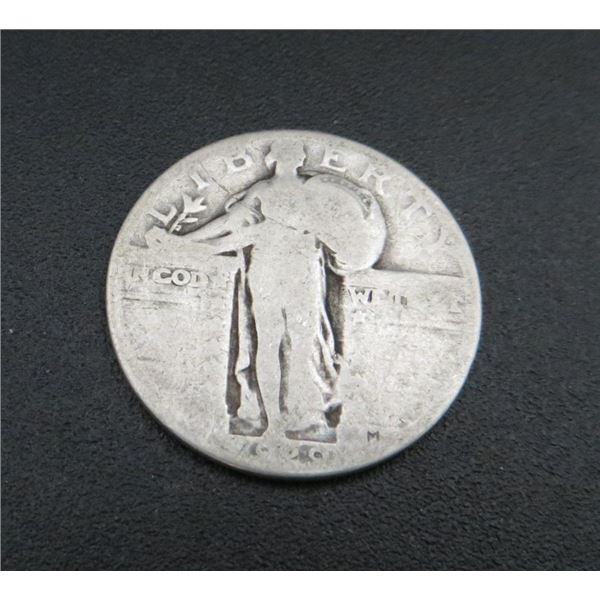 1929 USA Silver 25 Cent Coin