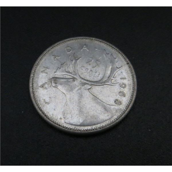 1968 Canadian Silver Quarter (non-magnetic)