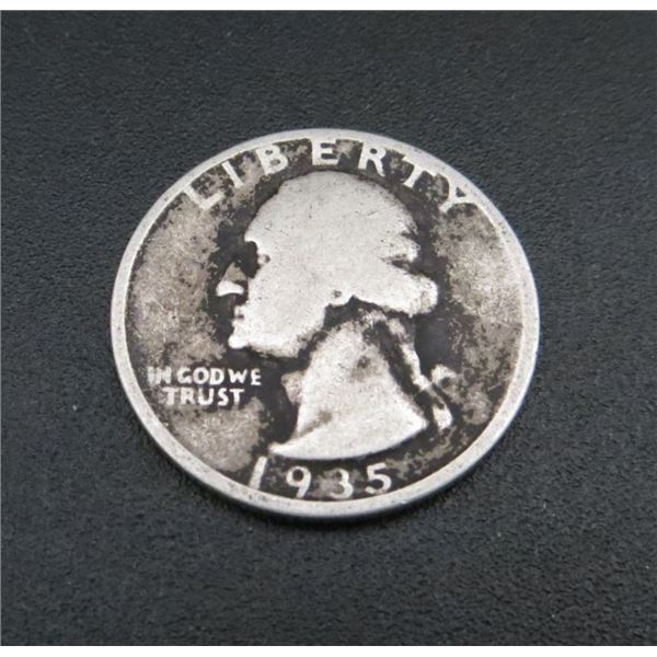 1935 USA Silver 25 Cent Coin