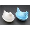Image 1 : Blue & White Glass Chicken on Nest 5" Long