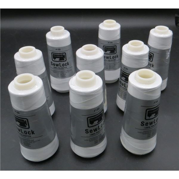 Lot Of 9 New Tailorform SewLock White 100% Polyester Serger Thread