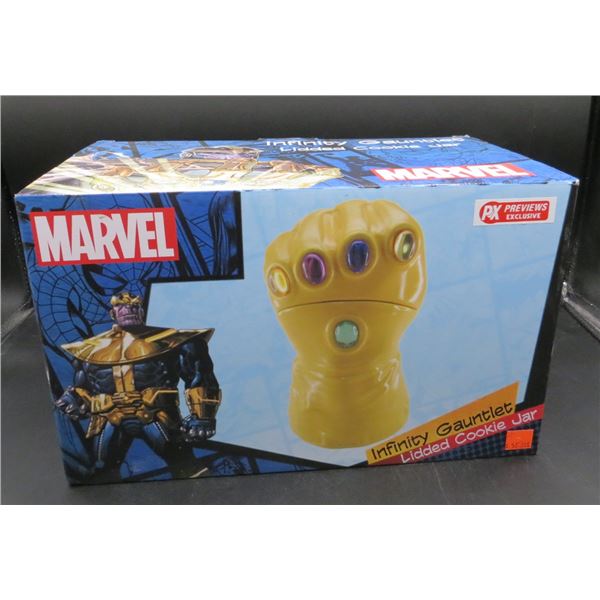 New Marvel Thanos Infinity Gauntlet Lidded Cookie Jar PX Exclusive 10" Tall