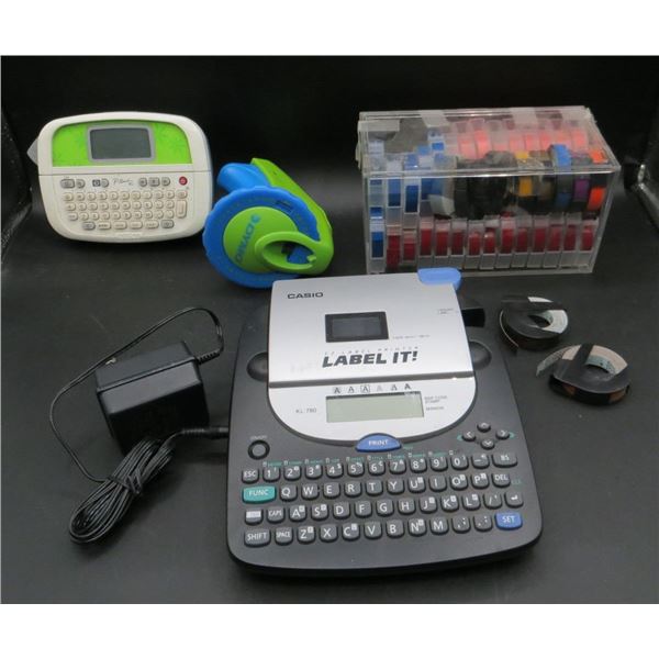 Casio KL-780 EZ-Label Thermal Label Printer/Dymo Hand & P-touch 90 Labeler & Lots of New Rolls