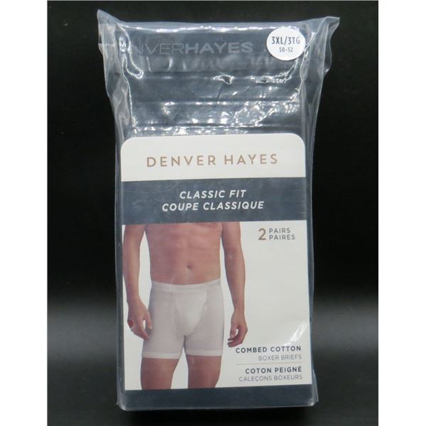 New Denver Hayes 2 Pairs Classic Fit Cotton Boxer Briefs Size 3XL