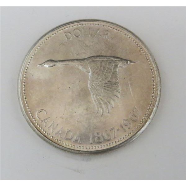 1967 Canadian Silver $1 Dollar Coin