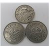 Image 1 : 3x Canadian Nickels 1940