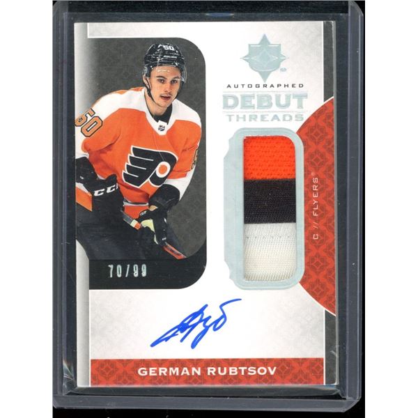 2019-20 Ultimate Collection Debut Threads Patch Autographs German Rubtsov 70/99 BV $40