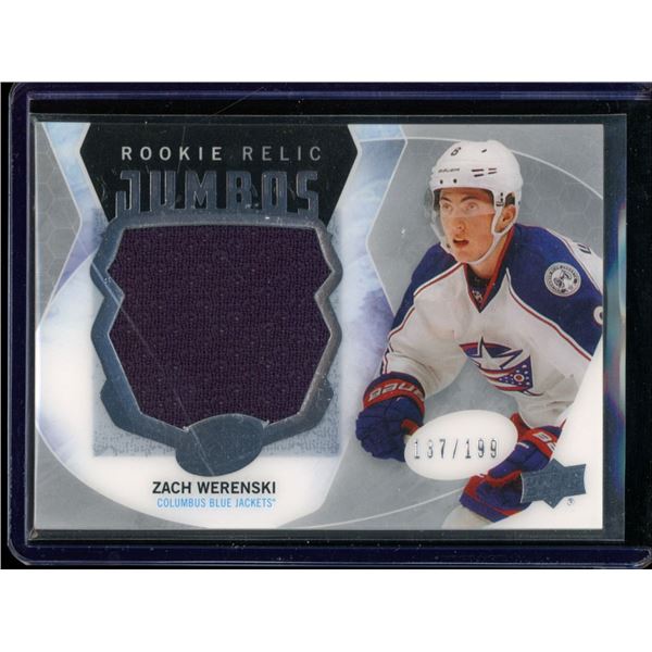 2016-17 Upper Deck Ice Rookie Relic Jumbos #RRJZW Zach Werenski 137/199 BV $55
