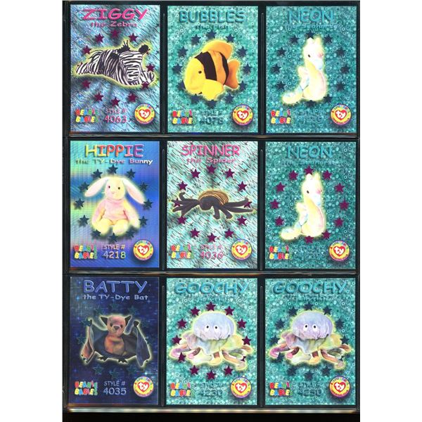 Lot of 9 Foil Beanie Baby Collector Cards