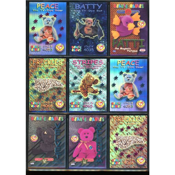 Lot of 9 Foil Beanie Baby Collector Cards