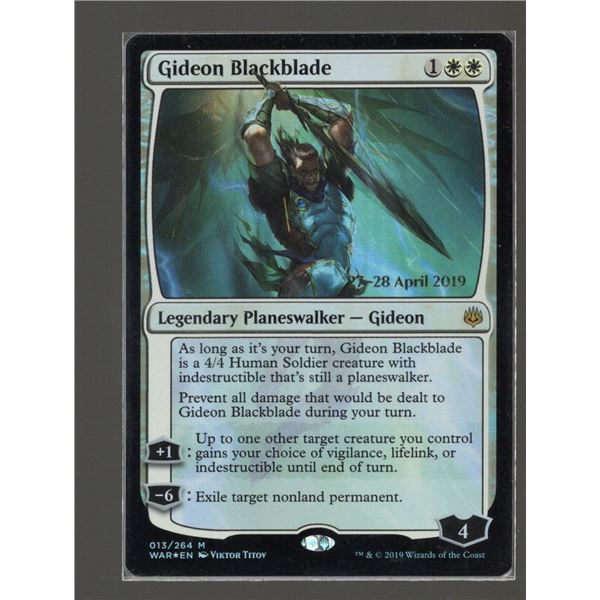Magic the Gathering Gideon Blackblade Foil Date Stamped War of the Spark Promos
