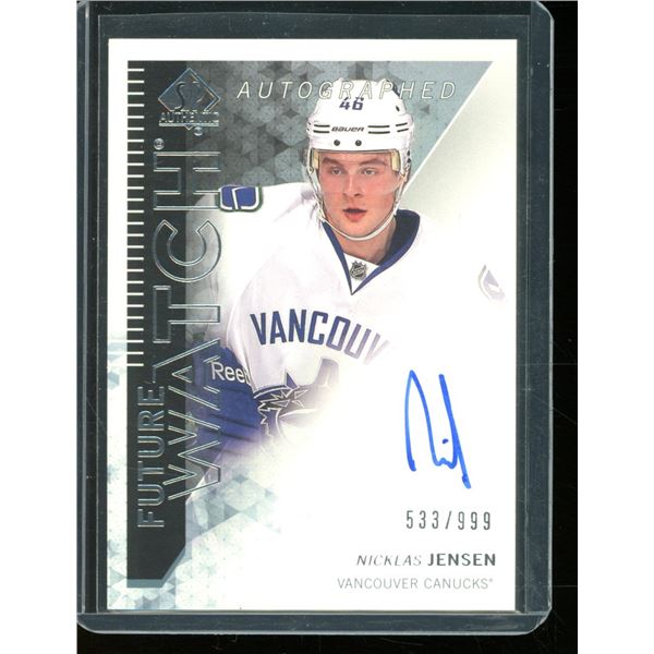 2013-14 SP Authentic #286 Nicklas Jensen Auto RC 533/999