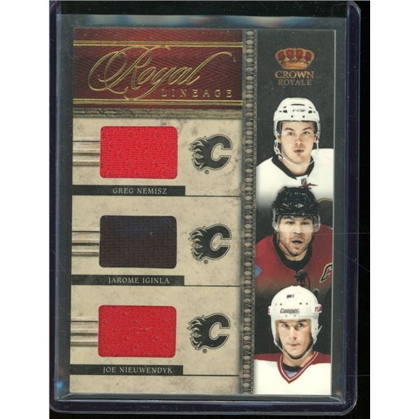 2011-12 Crown Royale Lineage Materials #17 Greg Nemisz/Jarome Iginla/Joe Nieuwendyk BV $30