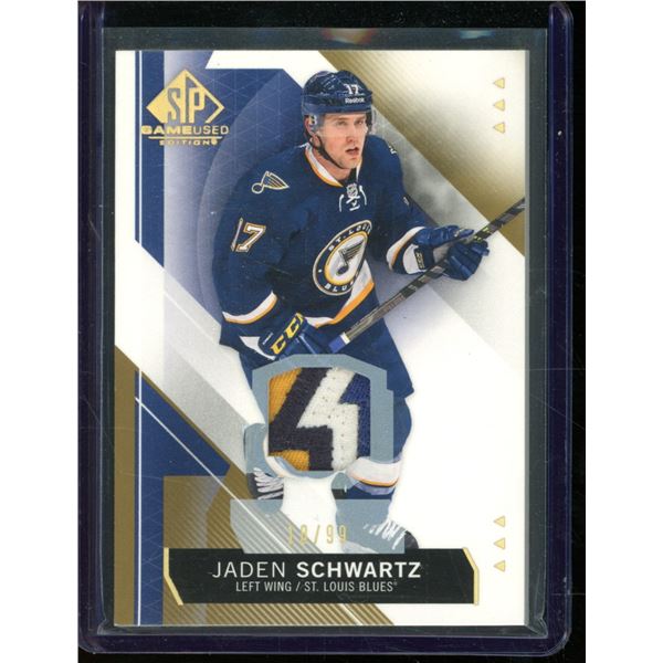 2015-16 SP Game Used Gold 4 Color Patch #74 Jaden Schwartz 18/99