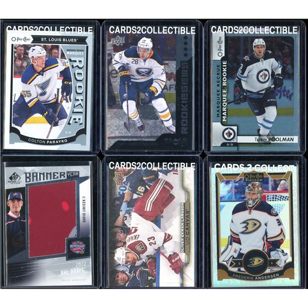 Lot Of 6 Various Hockey Cards Inserts & Rookies