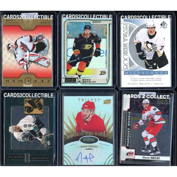 Lot Of 6 Various Hockey Cards Inserts & Rookies