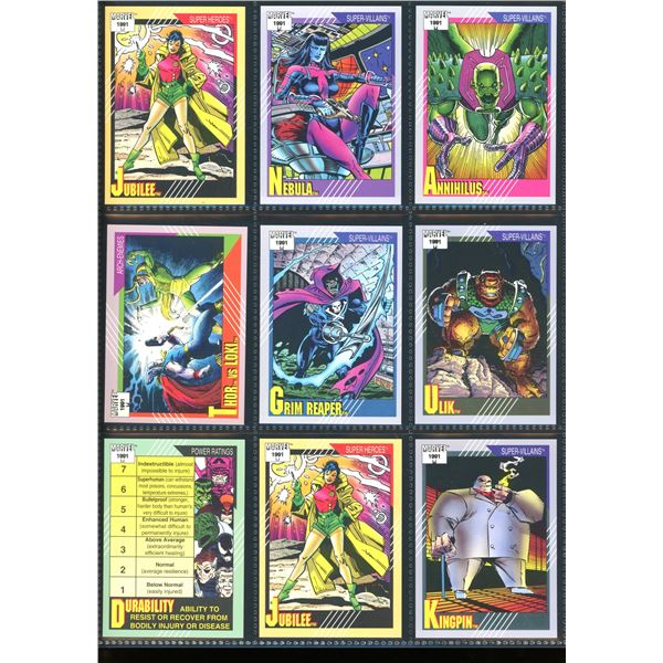 Lot Of 9 Various Marvel Collector Cards