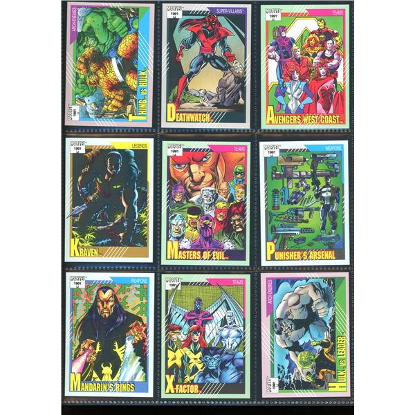 Lot Of 9 Various Marvel Collector Cards